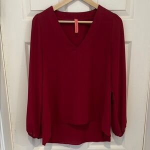 Valentine Red V-Neck Blouse